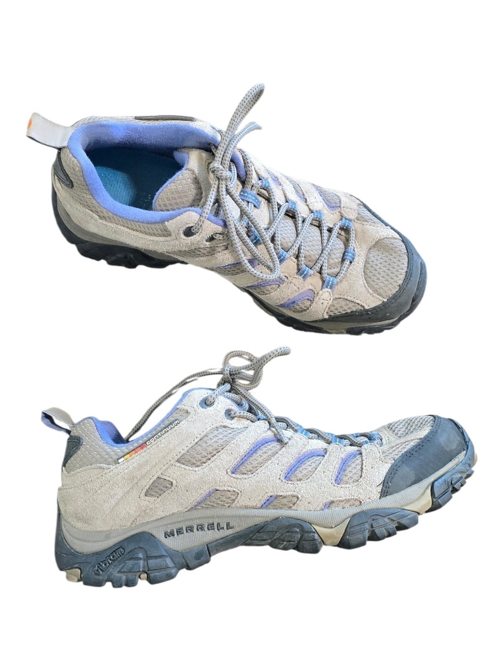 Merrell Moab 3 Waterproof Hiking Shoes Gray Marlin Blue Woman 10 Trail Outdoor
